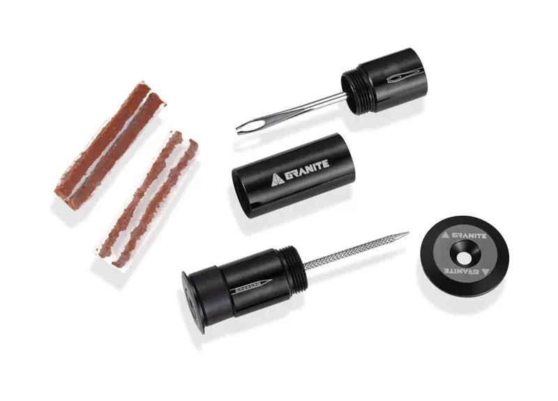 Granite STASH Hidden Handlebar Tyre Plug Repair Kit Black